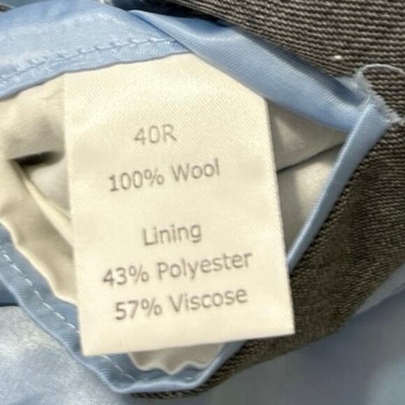 Charles Tyrwhitt 100% Wool Men's Gray Slim Fit Two Button Coat Blazer Jacket 40 - Picture 5 of 5